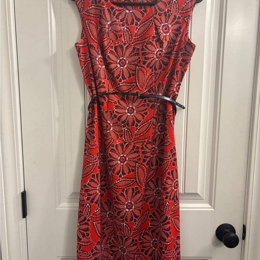 Chic Red Floral Midi Dress